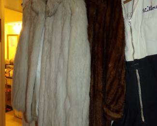 Two Fur Coats.......Nice Shape!-  on the right is a real girls gym outfit from the old days!!!!!!!