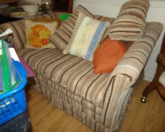 Love Seat Sofa Bed and Cushions
