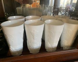 8 milk glasses