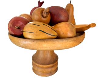 MCM Wood Fruit & Bowl