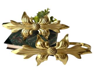 Vtg brass curtain tie backs