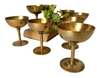 Vtg brass Champagne glasses