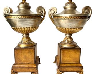 Maitland Smith Leather Wrapped Urns