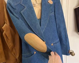 Vintage denim and suede suit