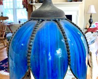 Vintage Slag Glass Tulip Hanging Fixture