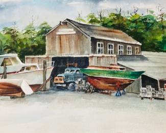Original Watercolor-Boats