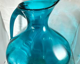 Large Mid Century Hand-Blown Pitcher
