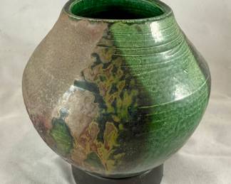 Green Raku Vase