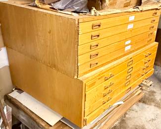 Flat File Wooden Drawers (as is)