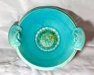 Unusual Handmade Turquoise Bowl