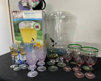 3 Gallon Beverage Dispenser Bar Glasses HotCold Teapots