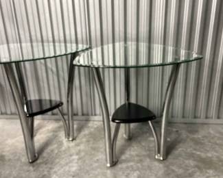 Two Glass Side Tables