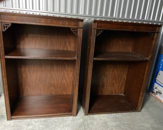 Two Bookshelves One With Two Shelfs One With One