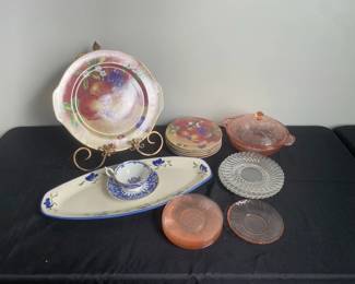 T Limoges Peach Plates Coal Port Bone China Tea Cup And Saucer Pink Glass Plates And Bowl