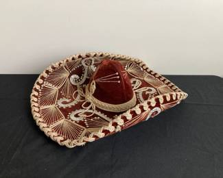 Vintage Red Velvet Sombrero