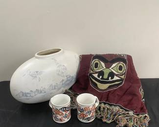 Hozoni Pottery Pillow Vase Indigenous Art Mugs And Blanket