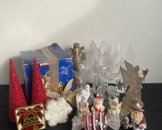 Nativity Scene Snow Globe Silver Plated Angel Candle Holders Brass Reindeer Santa Clause Figurine