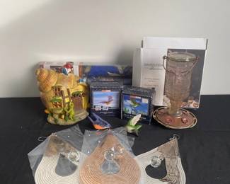 Clematis Flower Stained Glass Window Film Mirror Ceiling Hang Snail House FlyIn Window Ornaments