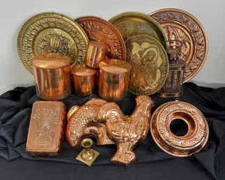 Copper And Metal Kitchen Containers And Peerage Wall Art