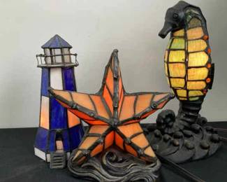 3 Faux Stained Glass Table Lamps Standard Specialty Company