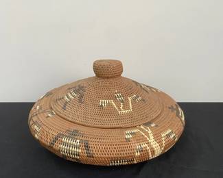 African Hand Woven Meal Basket With Lid