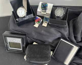 QQ Japanese Quartz Watches With Stainless Steel Backs Pins With Stones And More