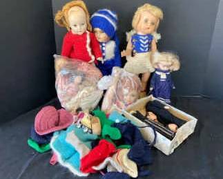 Vintage Dolls With Jointed Arms Legs