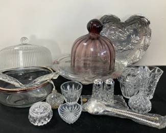 Princess House And Avon 24 Lead Crystal Arthur Court Rabbit Dish With Other Glassware
