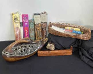 Wooden Duck Incense Holder Holder And Collection Of Incense