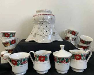 Lynns Fine China Teacups Creamers Sugar Dish And Salt And Pepper Shakers