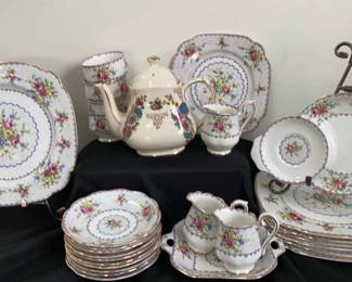 Royal Albert Bone China  Petit Point China With Sadler Fine English Teapot