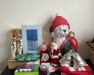 Sheep Dog Bells Reindeer Candle Holders String Lights Ornaments Place Mats