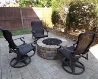 3 Tropitone Corsica Woven Swivel Chairs