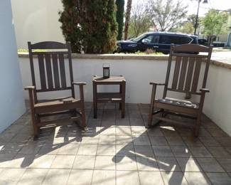 Outdoor Rockers and End Table