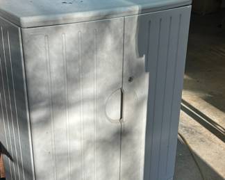 Plastic Storage Cabinet. Location basement. Price 35.00