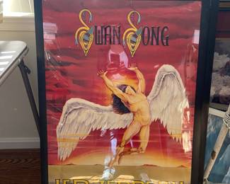 Led Zeppelin poster in frame