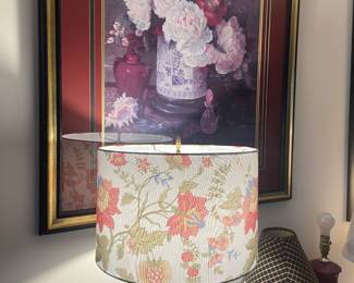 Floral artwork and lamps