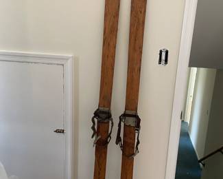 Vintage wooden skis from Alps