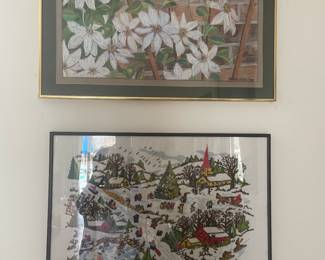 Christmas embroidery framed 
