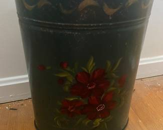 Metal painted trash can