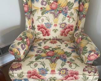 Floral wingback chairs