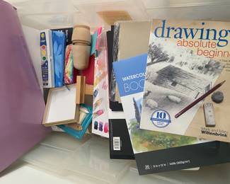 Art supplies and books