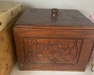 Vintage wood recipe box