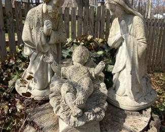 Outdoor cement nativity 