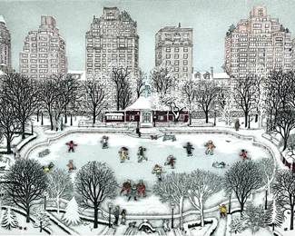 LOT 135 Register: www.woodardlipe.com CUCA ROMLEY (UNITED STATES B. 1843) SKATING IN CENTRAL PARK. SERIGRAPH ED. 159/175 Frame width 36 in., height 30 in., sight width 25 in., height 19.5 in., Ms. Romley is 81 years old and currently based in Spain. She was trained at The Eecole Nationale Supeerieure des Beaux-Arts (ENSBA), a distinguished National School of Fine Arts in Paris, France. The artist won several noted awards for her art in her native Spain, and in Paris, France. She worked as an artist and also had a career in advertising, illustration and interior design, in Spain, France and New York. As an artist, she has had solo and group exhibitions first Paris, France, Monaco, Japan, Spain and the US. ETCHINGS Cuca Romley etchings of both famous and little places around the world are depicted with a remarkable attention to detail, a style that belies her sophisticated sense of line and color.