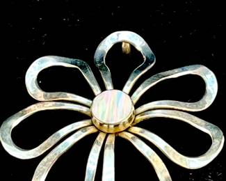 LOT 2 Register: www.woodardlipe.com STERLING SILVER FLORAL PENDANT WITH FIRE OPAL