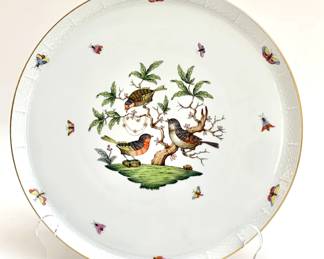 LOT 12 Register: www.woodardlipe.com HEREND ROTHSCHILD BIRD PATTERNED LARGE PLATE