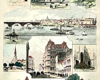 LOT 4 Register: www.woodardlipe.com 20TH CENTURY COLOR LITHOGRAPH OF PROMINENT ST. LOUIS LANDMARKS