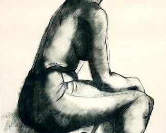 LOT 137 Register: www.woodardlipe.com GERALD FAIRCLOUGH (UNITED STATES B.1946) CHARCOAL PORTRAIT ON PAPER, C. 1977. Frame height 47 in., width 34 in., sight height 34.5 in., width 22 in., Charcoal Portrait on Paper. C.1997. Gerald Fairclough is an American artist known for his figure paintings. He has been a professional artist for 20 years and has primarily focused on creating artwork featuring figures and landscapes.