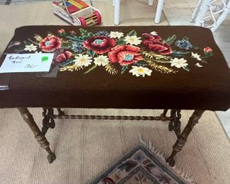 Needlepoint Bench on Metal Frame- now $60